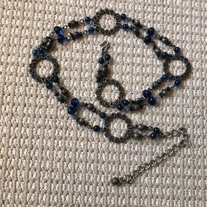 Belt metal and blue  beads size S